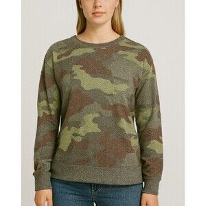 Abound sweatshirt lightweight camouflage army long sleeve SZ SM NEW crew neck